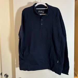 Eddie Bauer Navy Blue Quilted Pullover